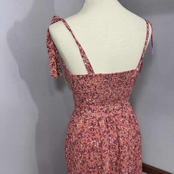 J Crew Peasant Cottagecore Ditsy Floral Maxi Long Dress Pink Sweetheart Coquette - Picture 8 of 17